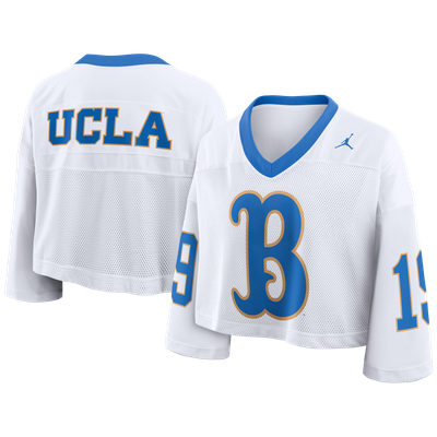 UCLA Bruins Nike Women's Oversized Logo Cropped Fashion Jersey - White
