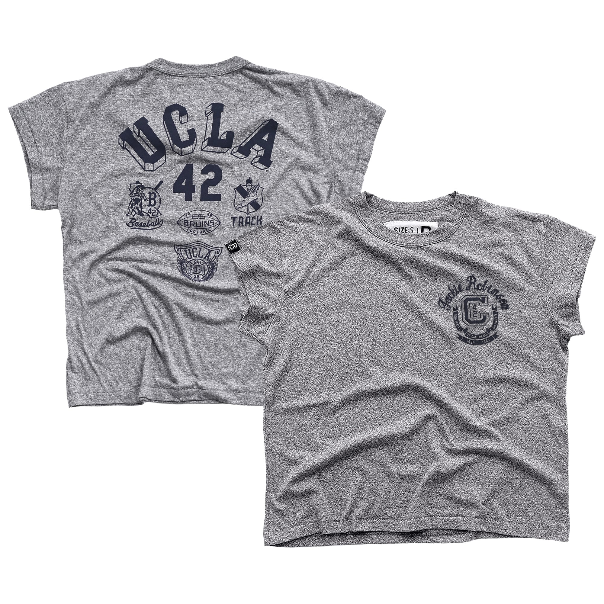 Women's Roots of Fight x UCLA Bruins Jackie Robinson Gris #42 Tri-Blend