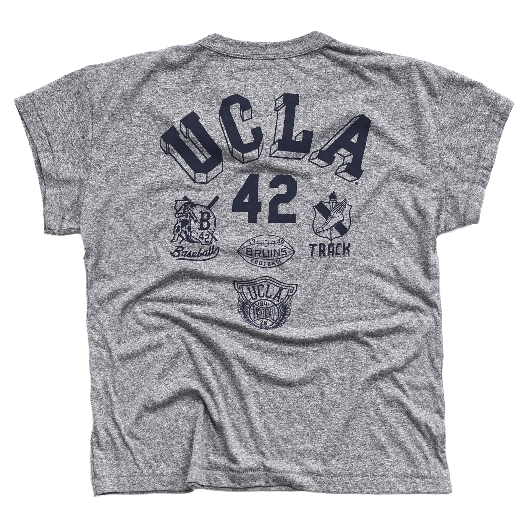 Women's Roots of Fight x UCLA Bruins Jackie Robinson Gris #42 Tri-Blend