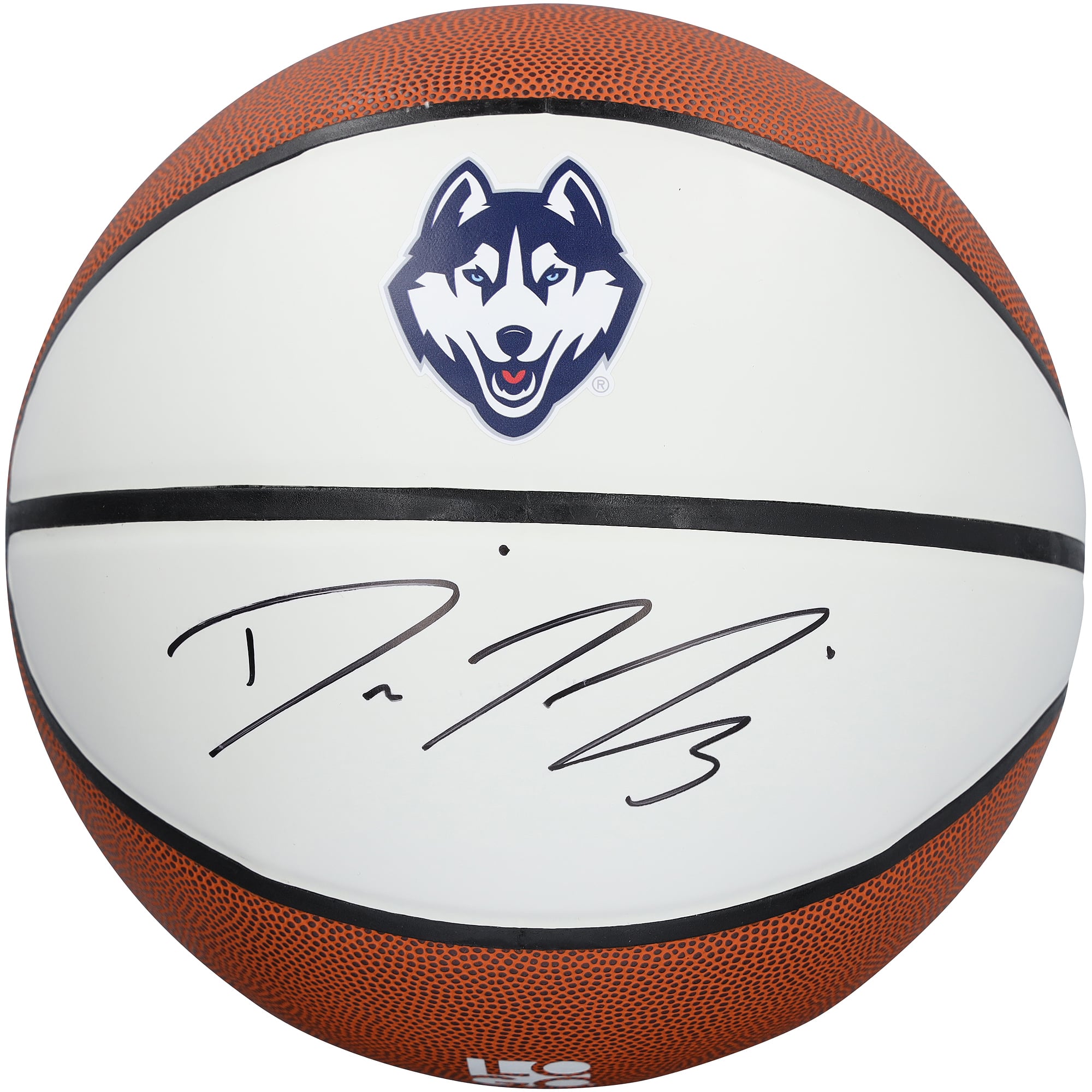 Ballon de basket-ball à panneau blanc autographié par Diana Taurasi (UConn Huskies) et portant le logo de la marque
