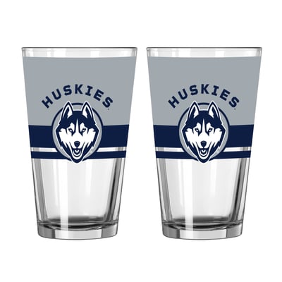 UConn Huskies Logo Brands Two-Piece 16oz. Horizon Pint Glass Set