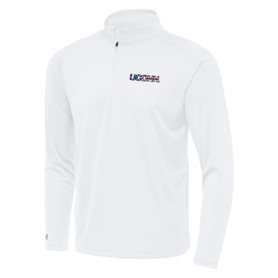UConn Huskies Antigua Patriotic Logo Tribute Quarter-Zip Pullover - White
