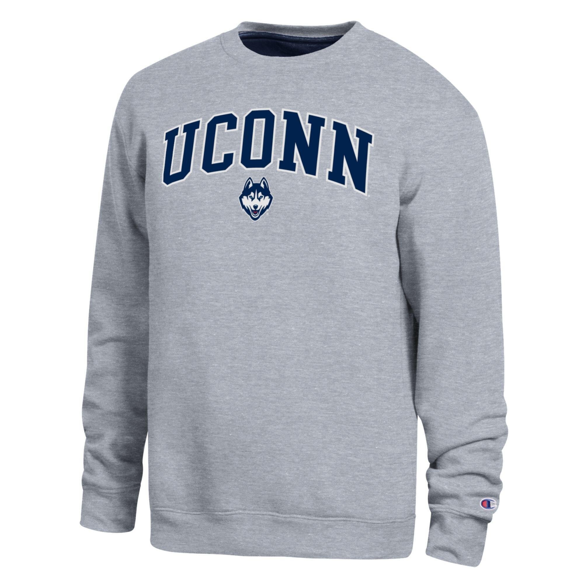Men's Champion  Navy UConn Huskies Arch Sweatshirt