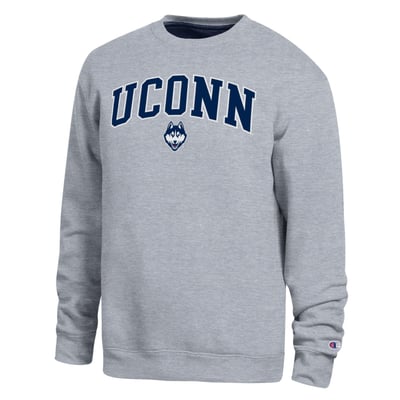  UConn Huskies Champion Arch Sweatshirt - Heather Gray