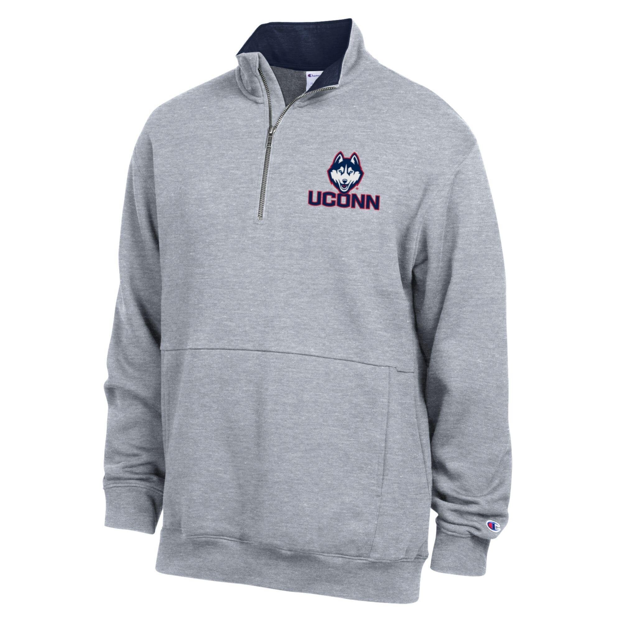 Men's Champion Navy UConn Huskies Fleece Quarter-Zip Pullover