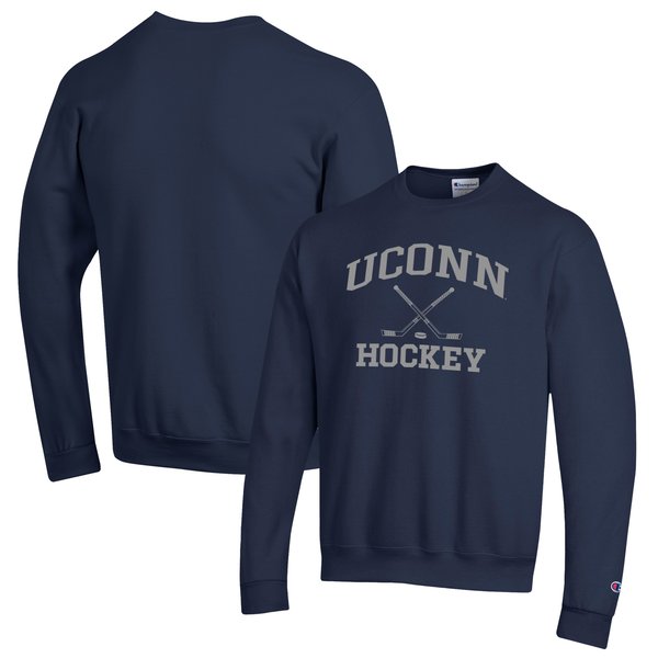 UConn Huskies Champion Hockey Icon Powerblend Pullover Sweatshirt - Navy
