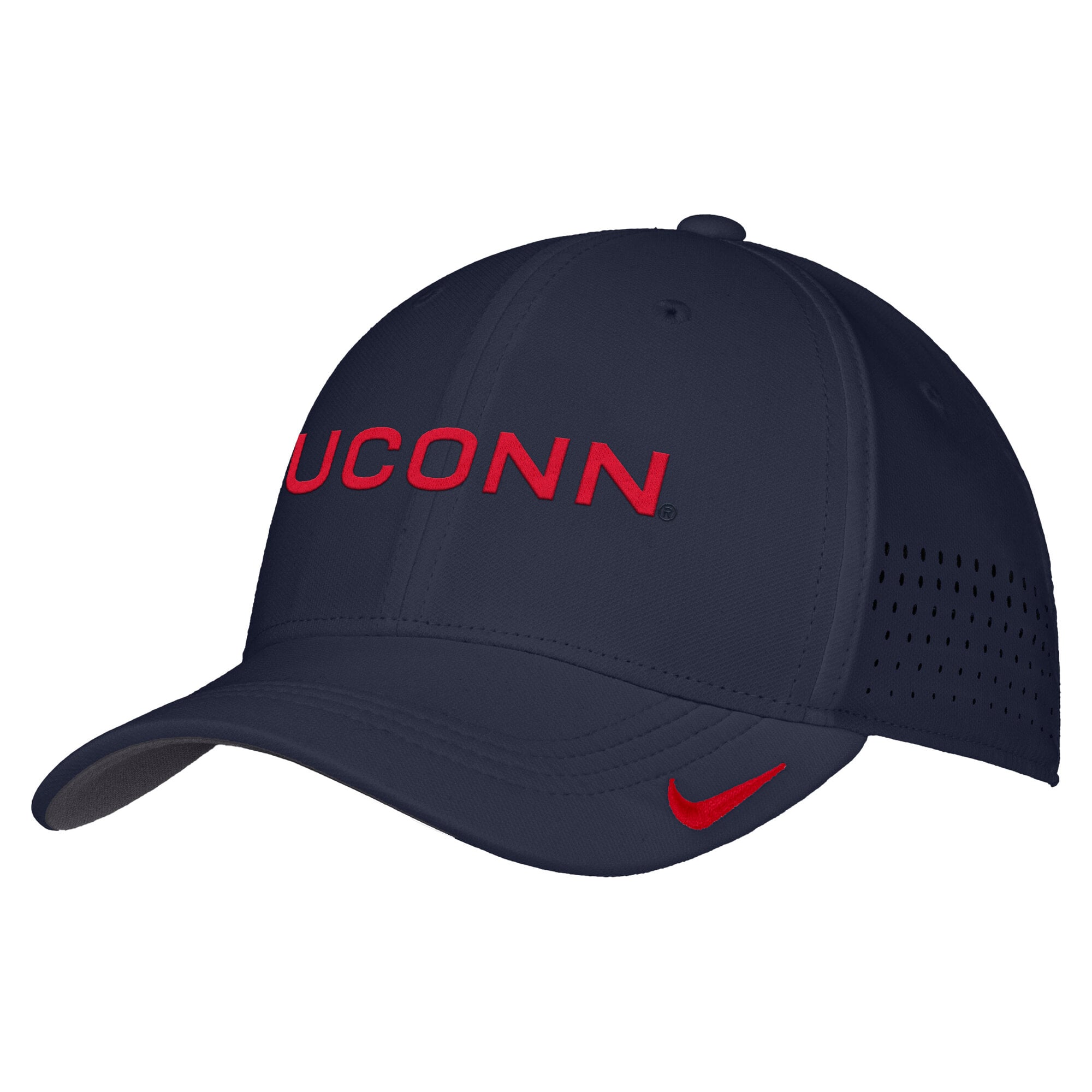 Men's Nike Navy UConn Huskies 2026 On-Field AeroBill SwooshFlex Dri-FIT Hat