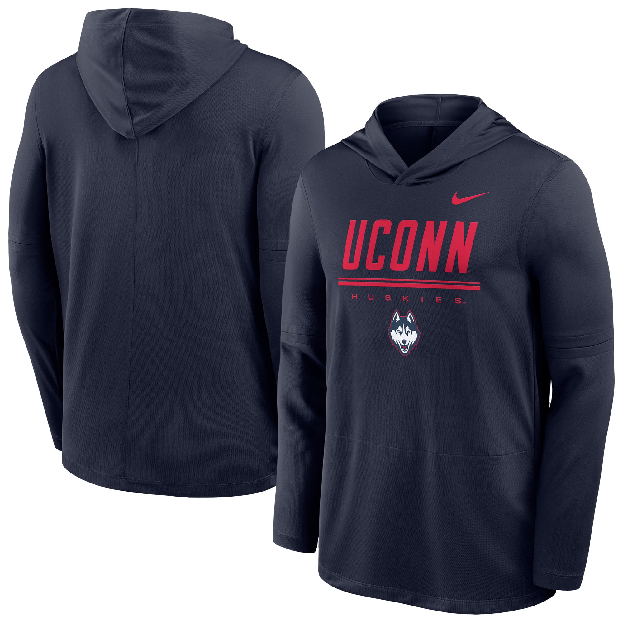 Men's Nike Navy UConn Huskies 2026 Sideline Dri-FIT Lightweight Hooded Top