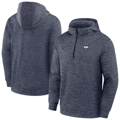 UConn Huskies Nike Coaches Dri-FIT Half-Zip Hoodie - Navy