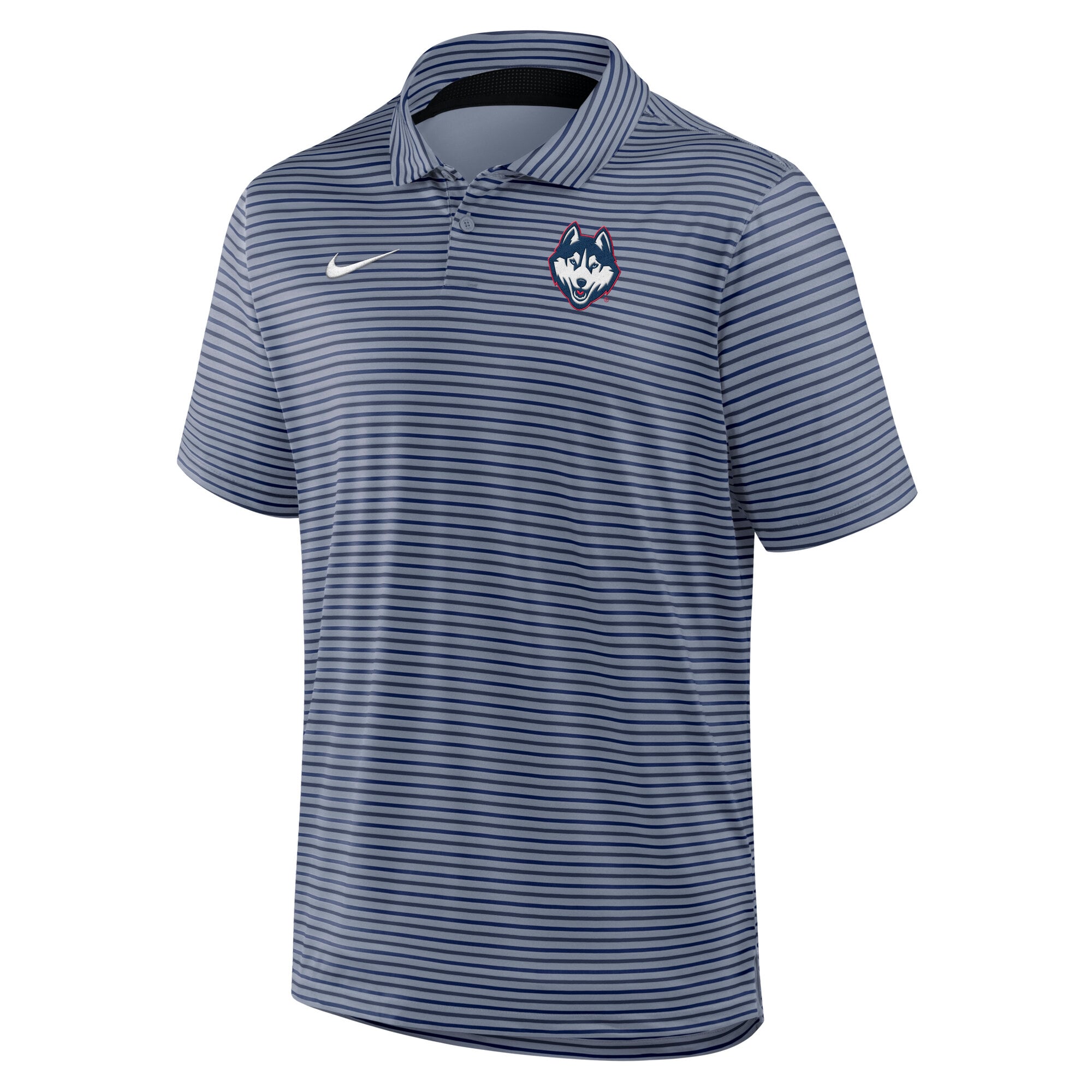 Polo Nike Dri-FIT Tour Stripe bleu marine pour homme, UConn Huskies