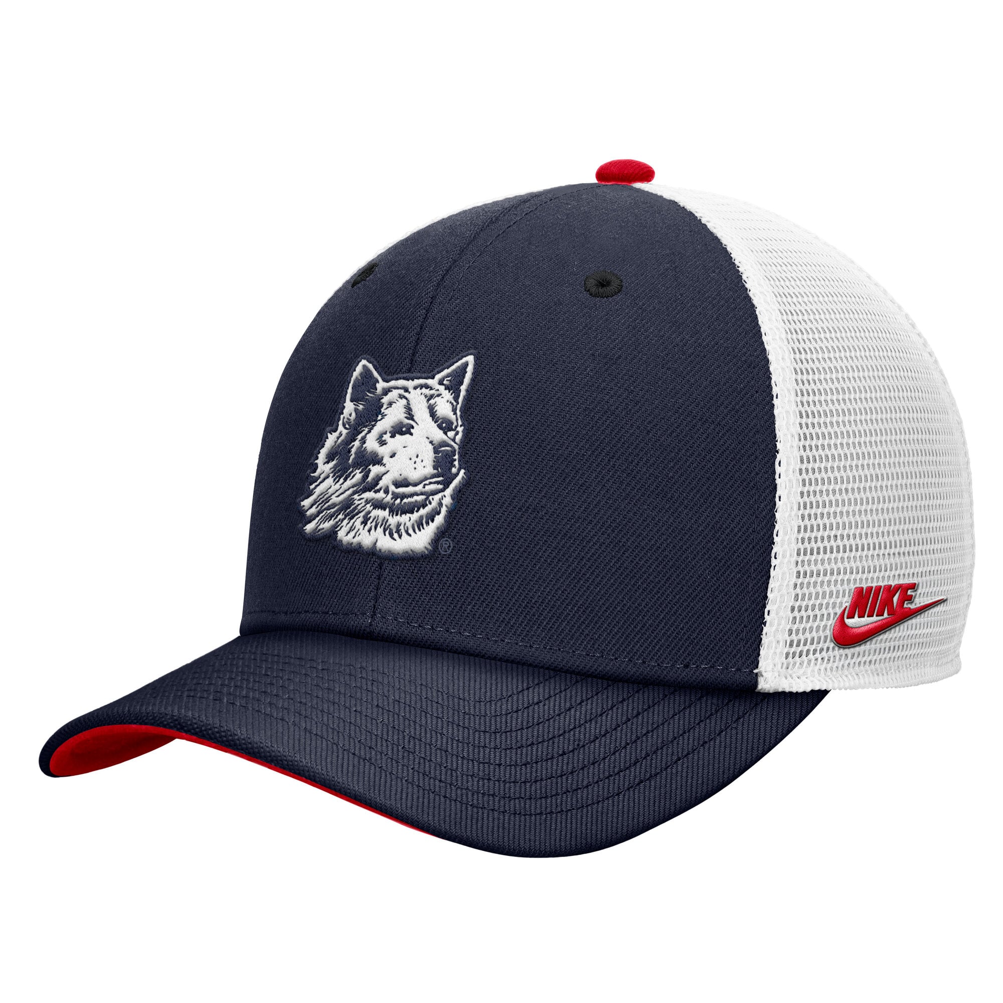 Casquette trucker ajustable Nike UConn Huskies Legacy Mascot bleu marine pour homme