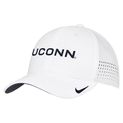 UConn Huskies Nike 2026 On-Field AeroBill SwooshFlex Dri-FIT Hat - White