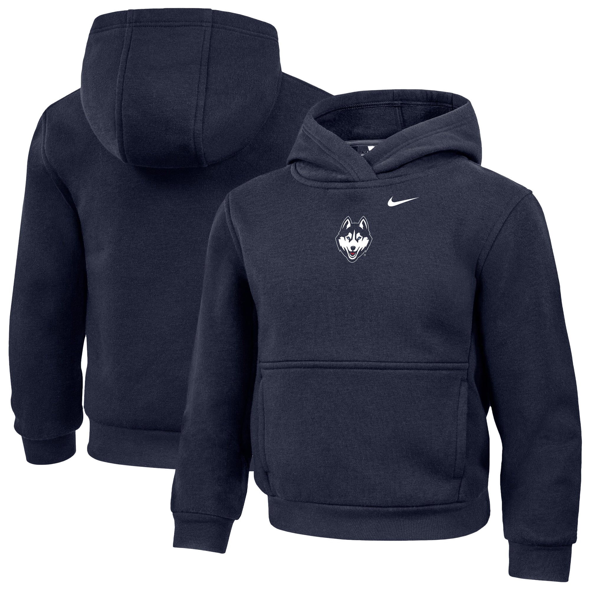 Sweat à capuche Nike bleu marine UConn Huskies pour enfants d'âge préscolaire