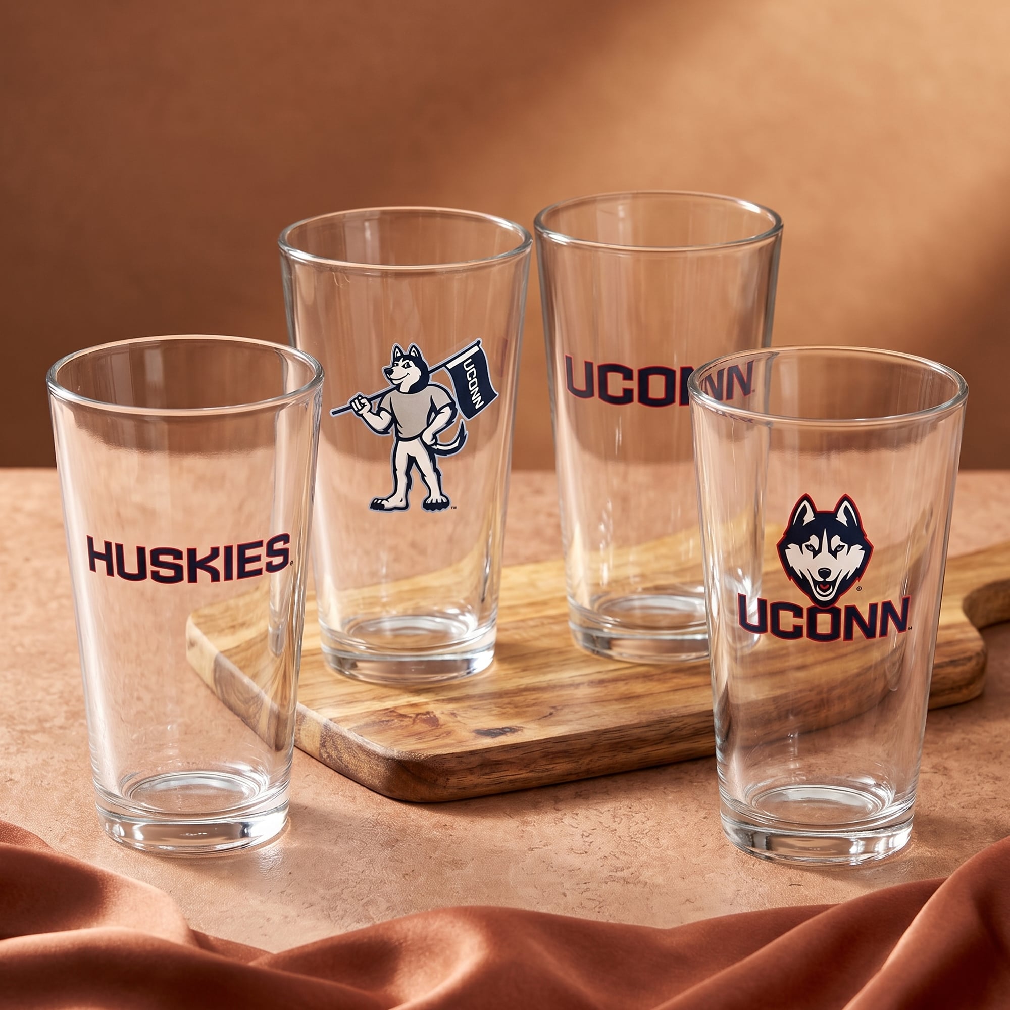 UConn Huskies 16oz. Collector Pint Glass Four-Piece Set