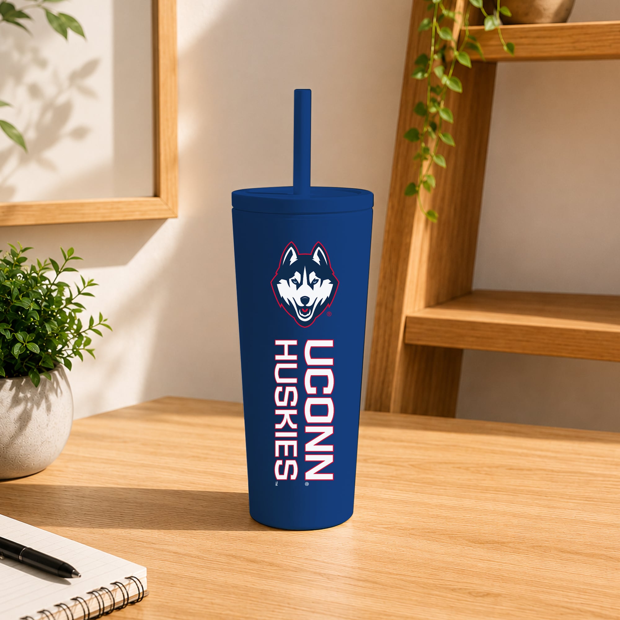 UConn Huskies 24oz. No Spill Straw Tumbler