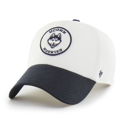 UConn Huskies '47 Unisex Pique Patch Clean Up Adjustable Hat - White/Navy