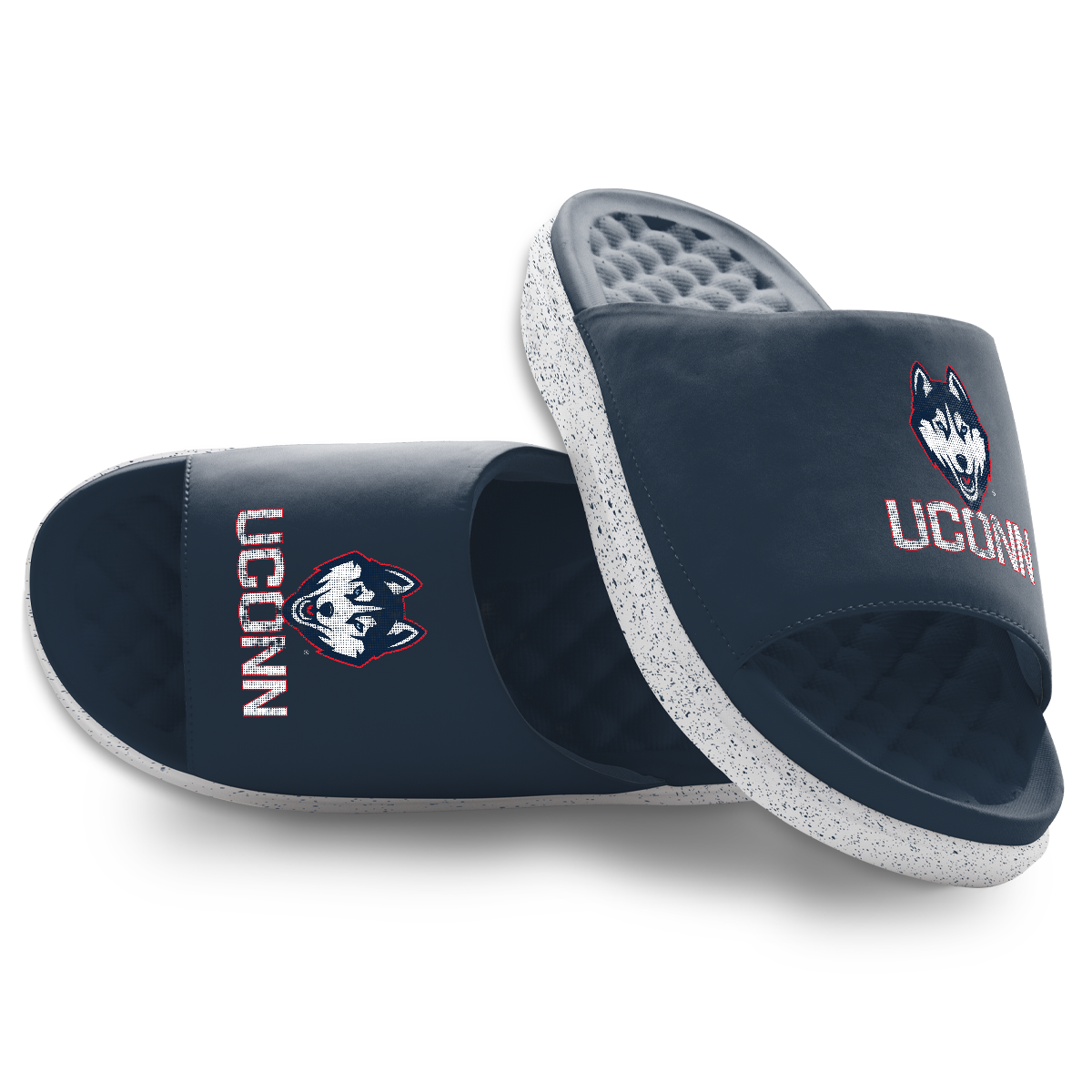 Unisex ISlide UConn Huskies Pixeled Distressed Motive Slide Sandals