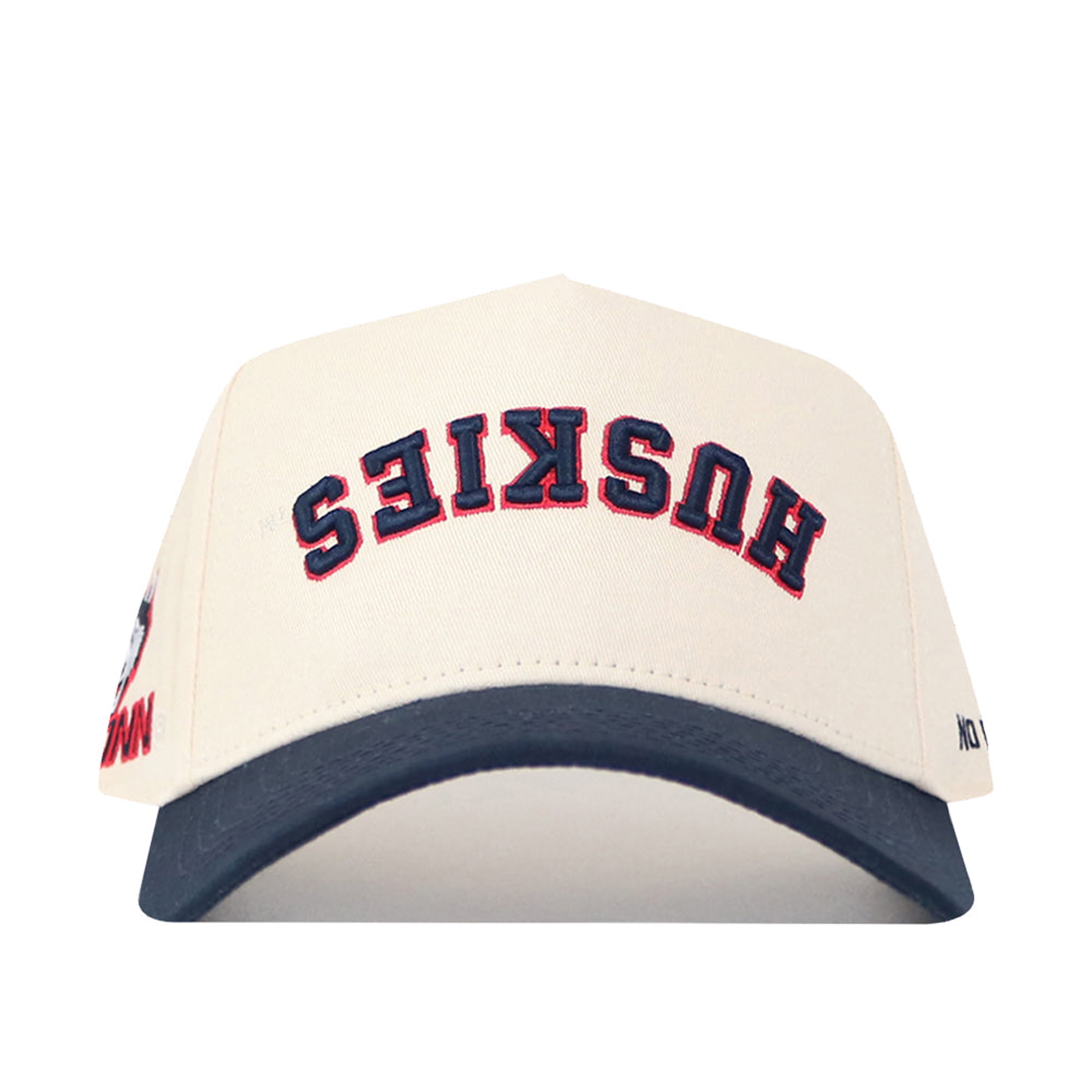 Casquette unisexe No Rivals Natural/Navy UConn Huskies Upside Down Classic Colors ajustable