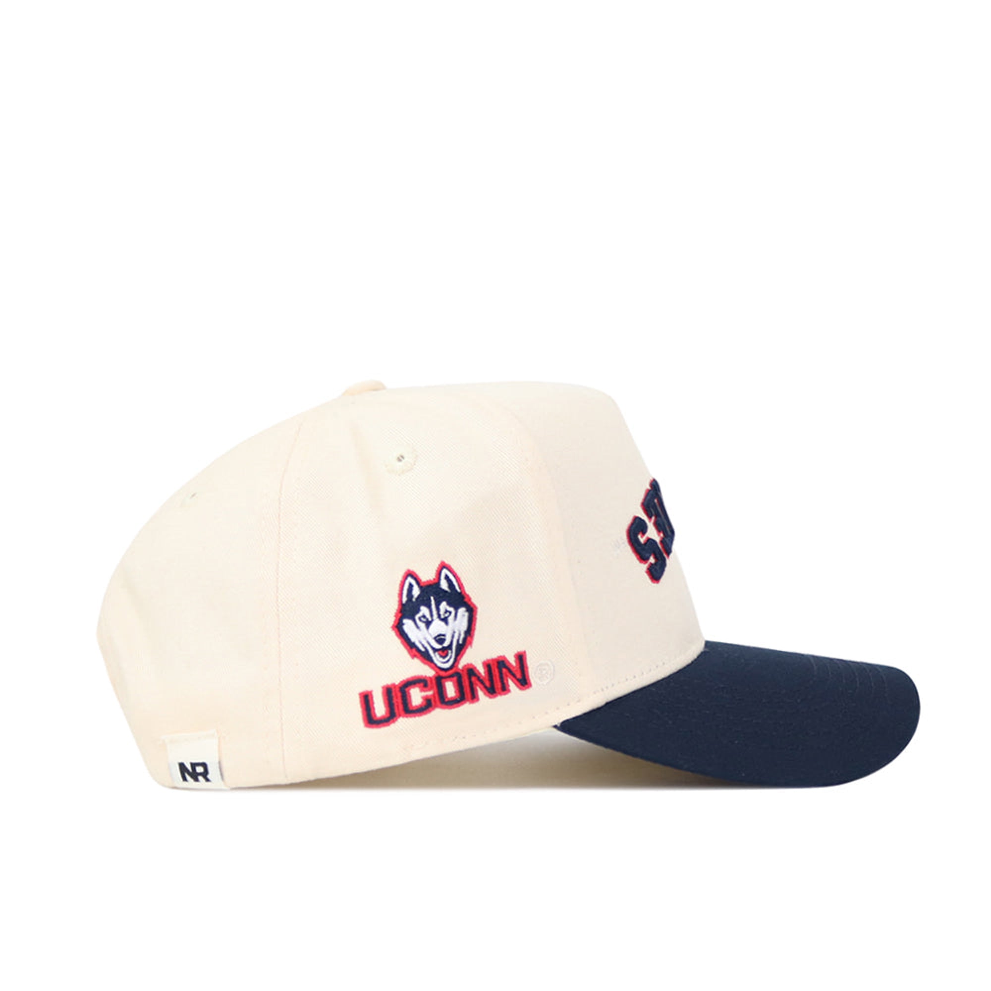 Casquette unisexe No Rivals Natural/Navy UConn Huskies Upside Down Classic Colors ajustable
