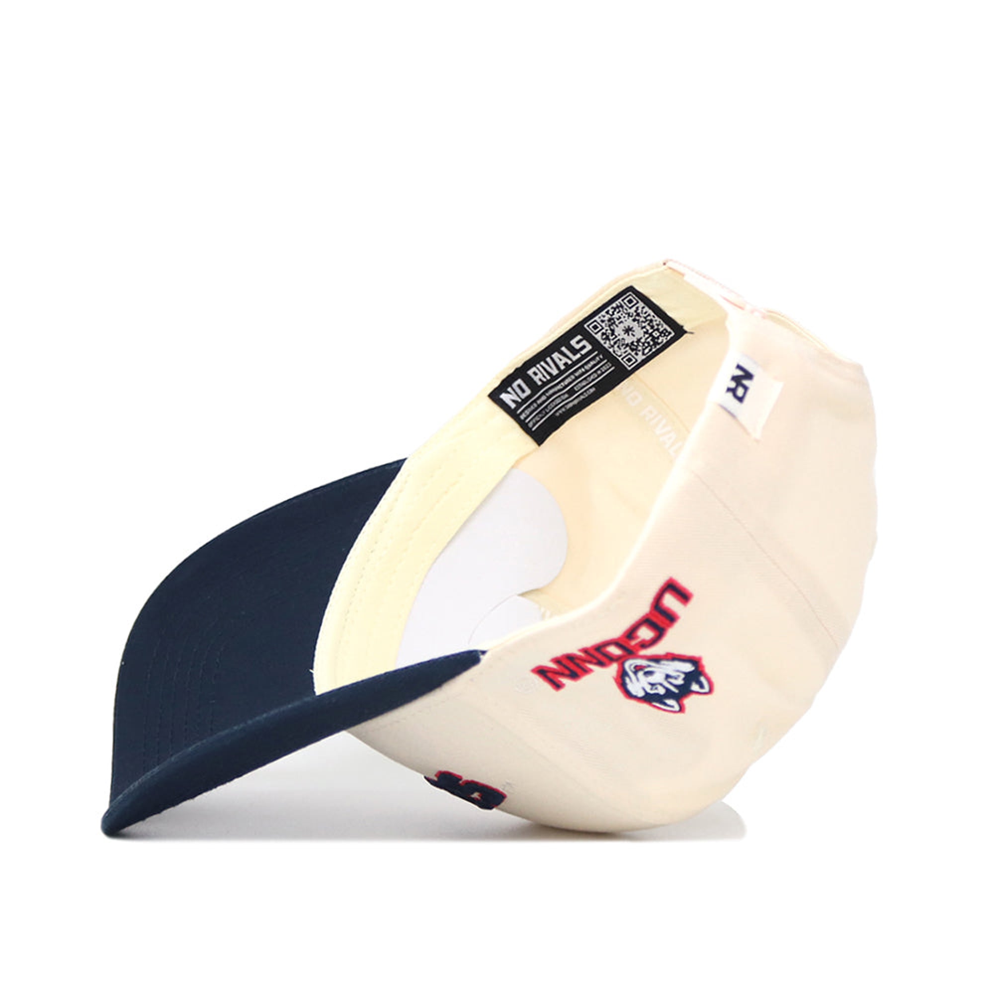 Casquette unisexe No Rivals Natural/Navy UConn Huskies Upside Down Classic Colors ajustable