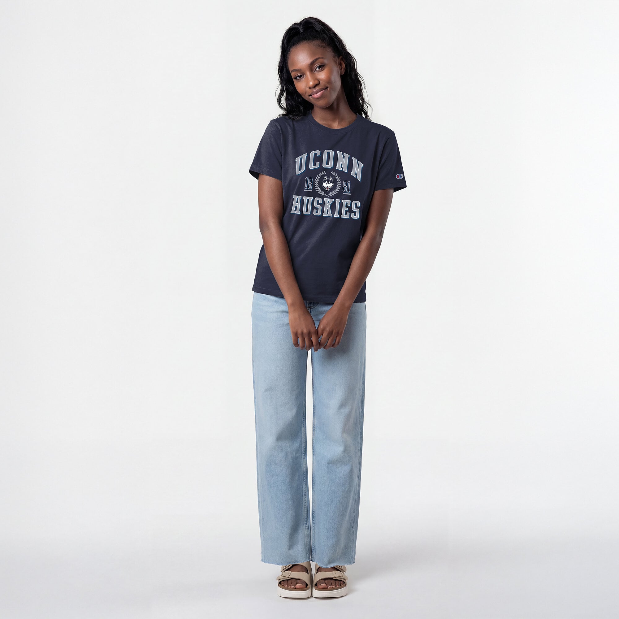 Women's Champion Navy UConn Huskies Lifestyle T-Shirt