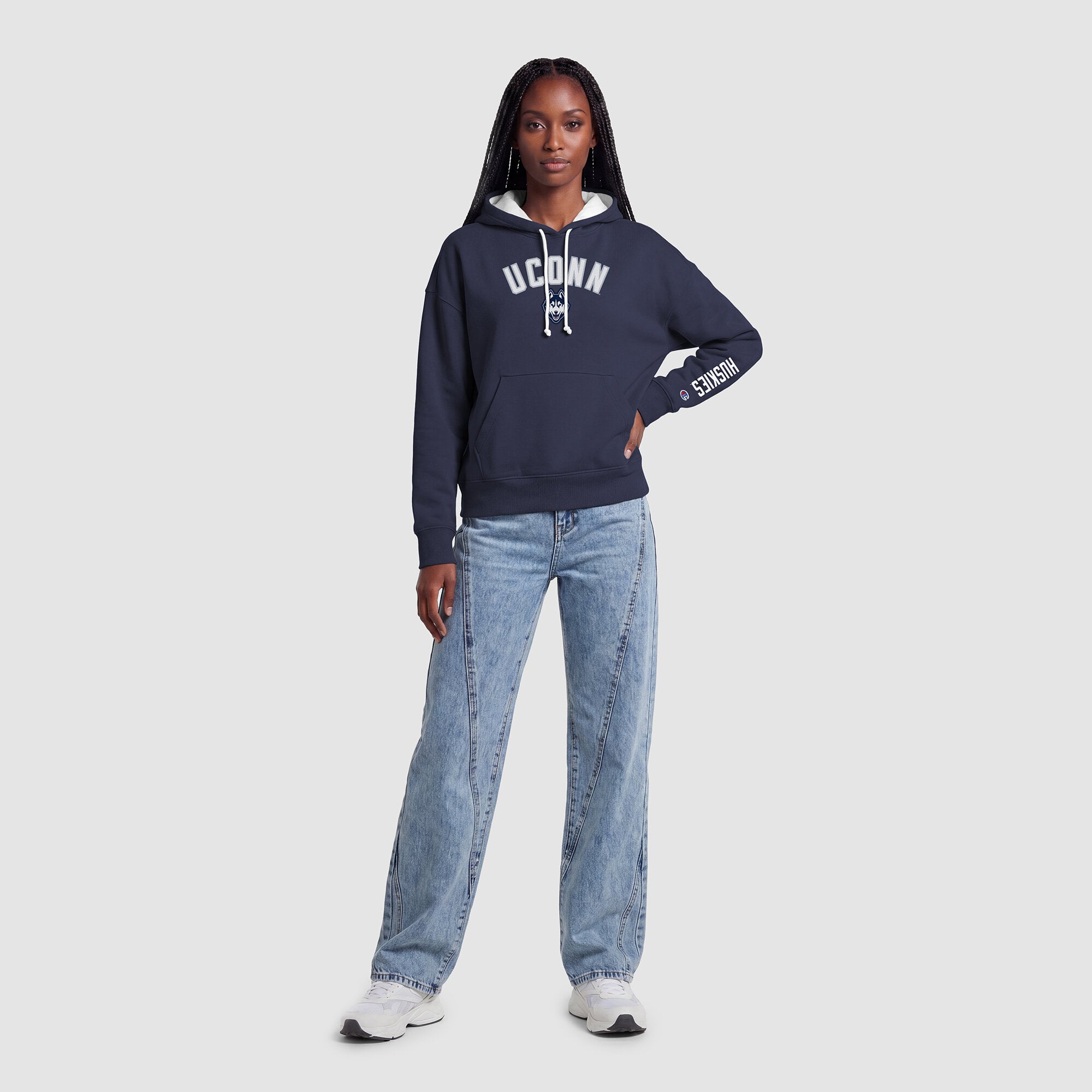 Sweat à capuche bleu marine des Huskies de l'UConn (femmes)