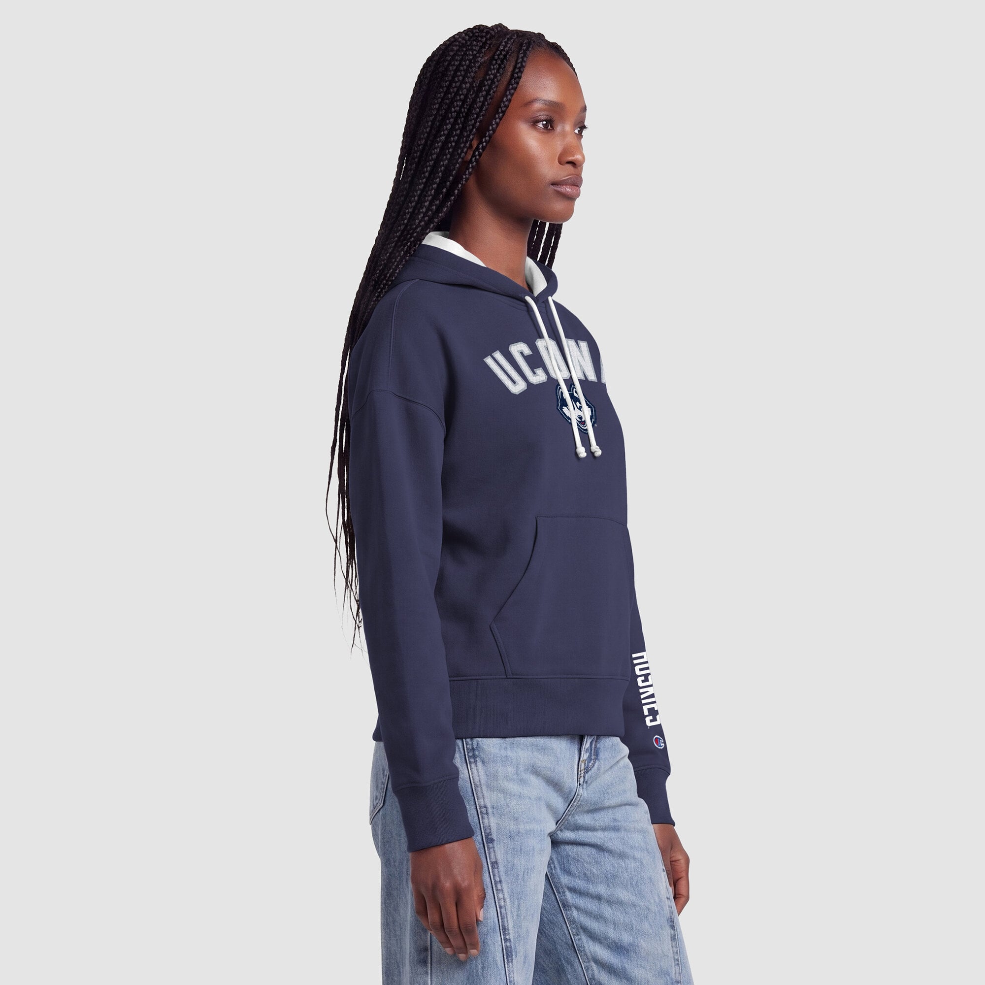 Sweat à capuche bleu marine des Huskies de l'UConn (femmes)