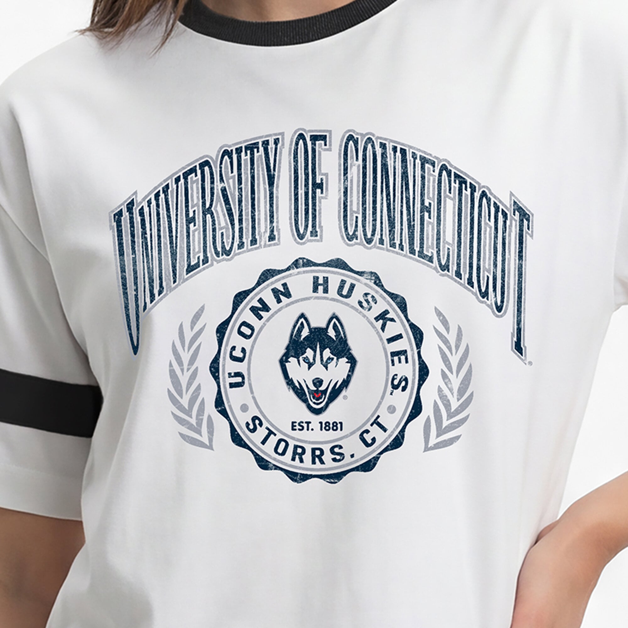 Women's Champion White UConn Huskies Retro Oversized T-Shirt
