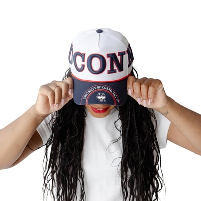 UConn Huskies Gameday Social Women's Five-Panel Rope Away Adjustable Hat - White/Navy