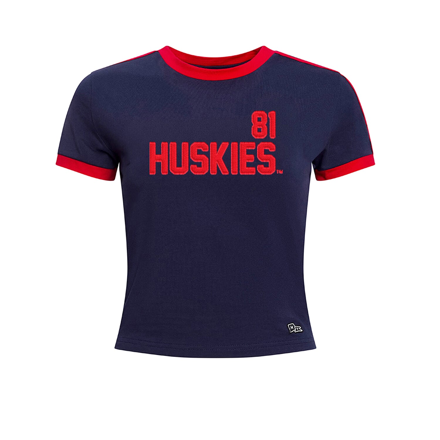T-shirt bébé gardien de but UConn Huskies bleu marine la marque Hype and Vice pour femmes