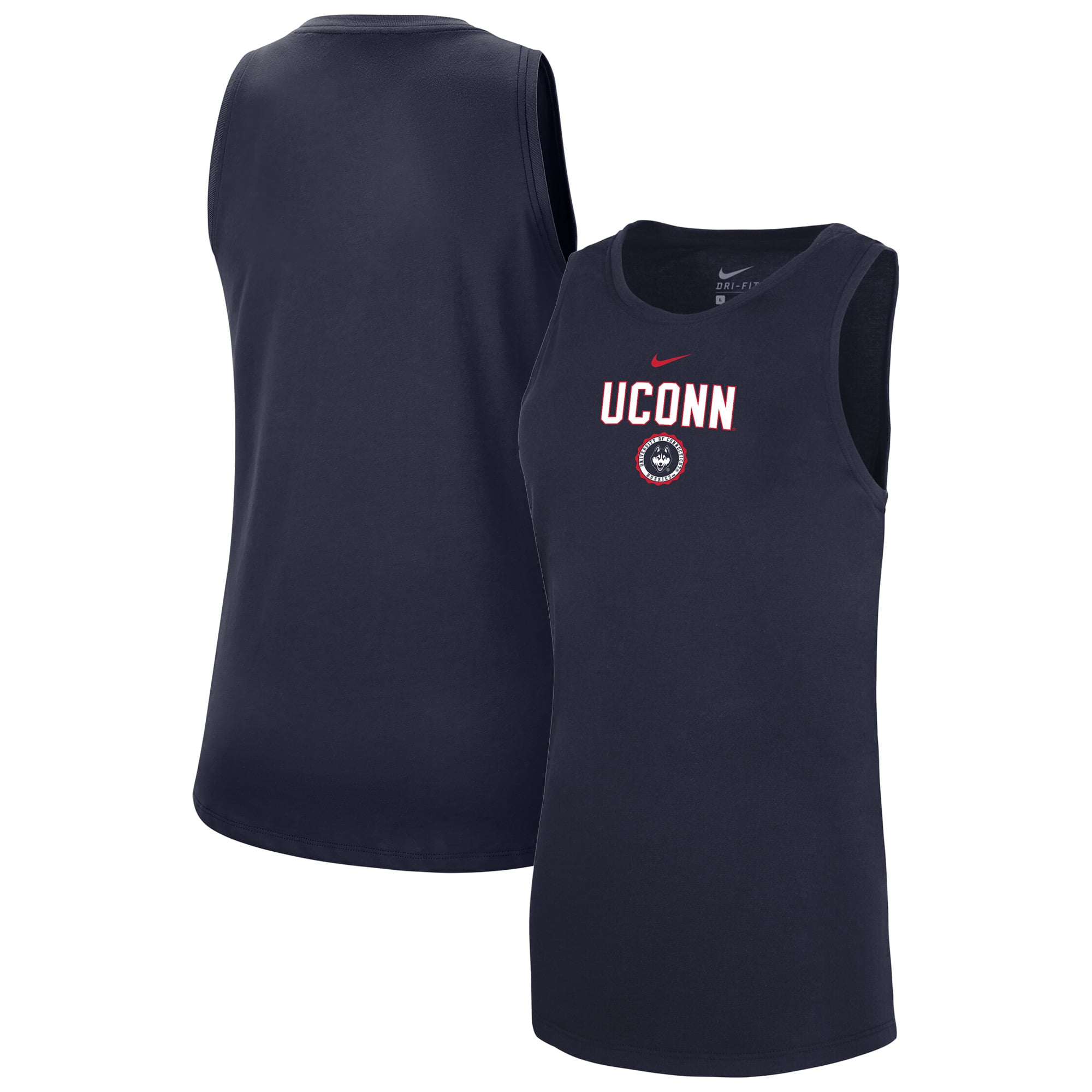 Women's Nike Navy UConn Huskies Dri-FIT Tomboy Tank Top