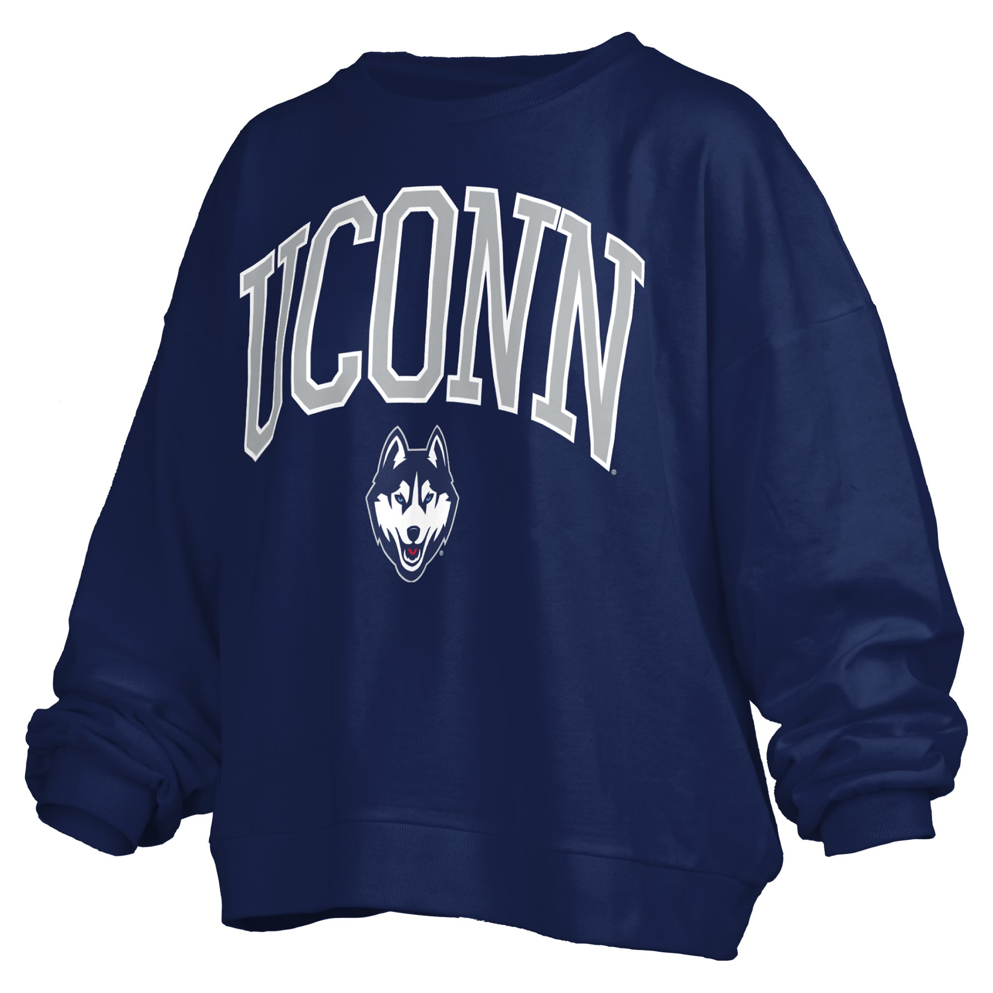 Sweat-shirt polaire oversize Pressbox bleu marine UConn Huskies Janise avec logo sur l'arche, pour femme