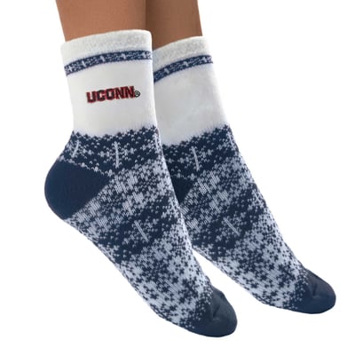 UConn Huskies ZooZatz Women's Fuzzy Holiday Crew Socks