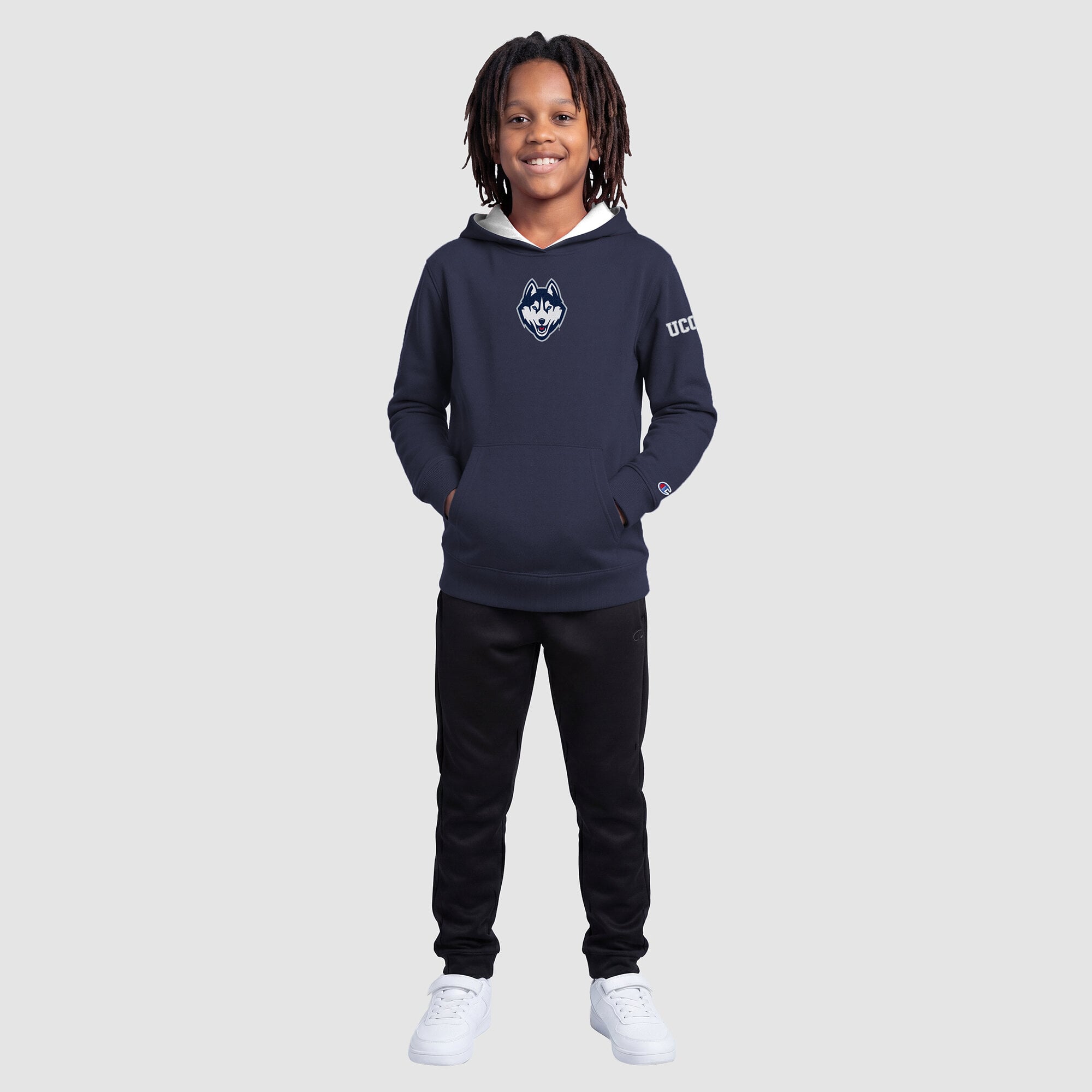Youth Champion  Navy UConn Huskies Fleece Hoodie