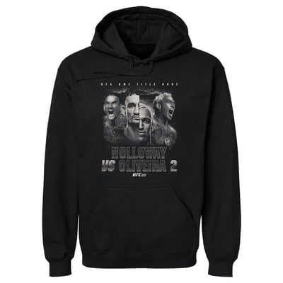  UFC 500 Level Holloway Vs. Oliveira Match Up Portrait Hoodie - Black