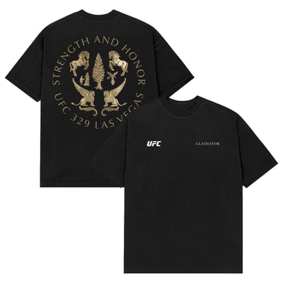 UFC 329 x Gladiator Strength & Honor T-Shirt - Black