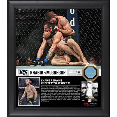 TEST PRODUCT Khabib Nurmagomedov Ultimate Fighting Championship Framed 15" x 17" And Still Lightweight Champion Collage with a Piece of Canvas From UFC 229 - Limited Edition of 229