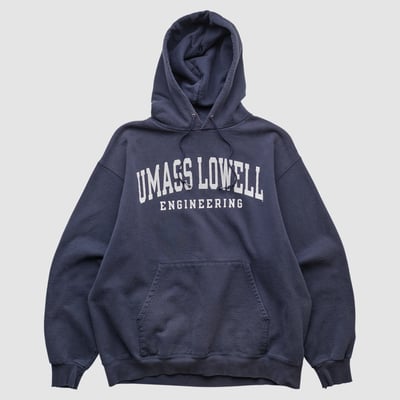 UMass Lowell River Hawks Champion 2000s Hooded Pullover Sweatshirt - Navy - M by Fanatics Real Vintage