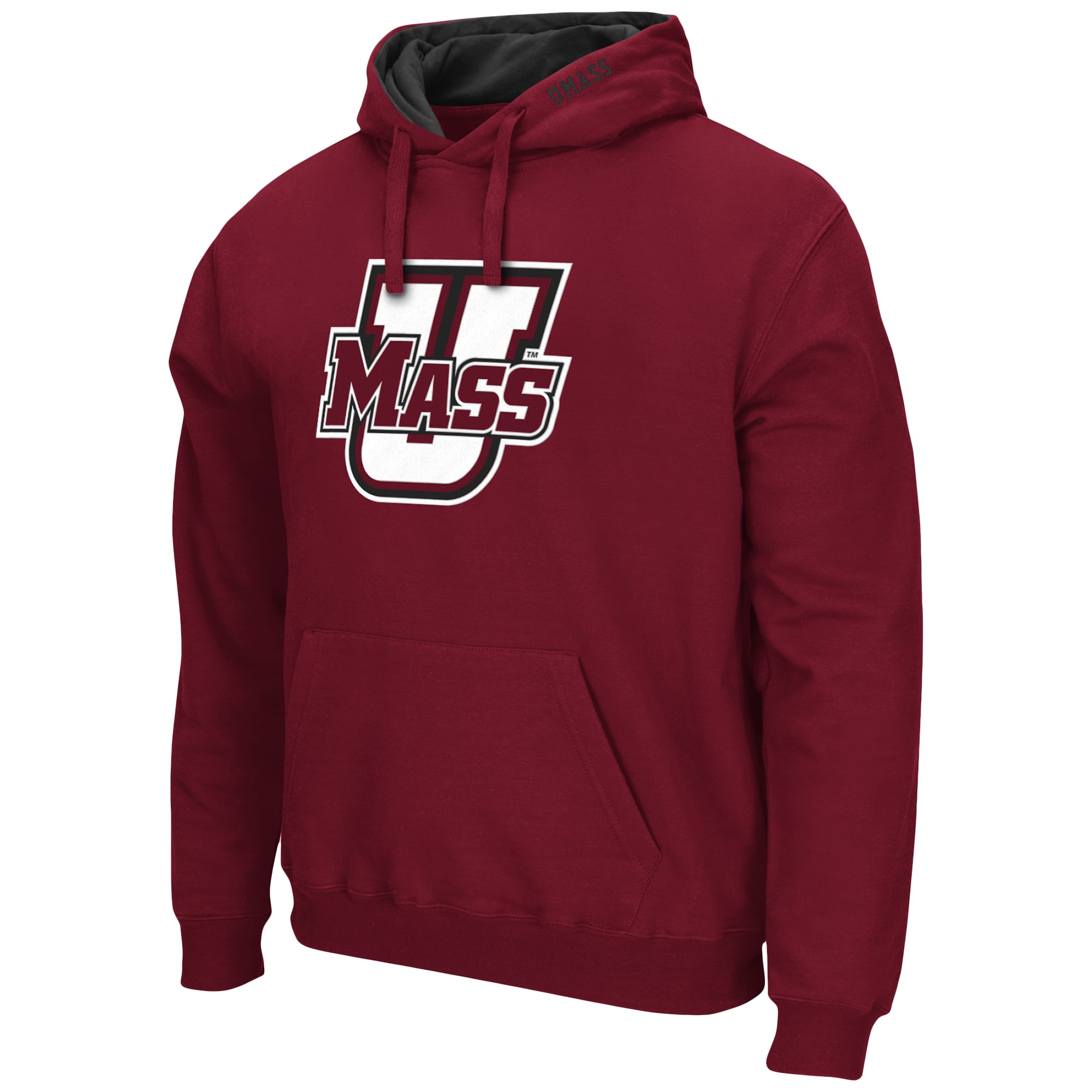 Sweat à capuche Colosseum bordeaux pour homme, avec logo et arche des Minutemen de l'UMass.