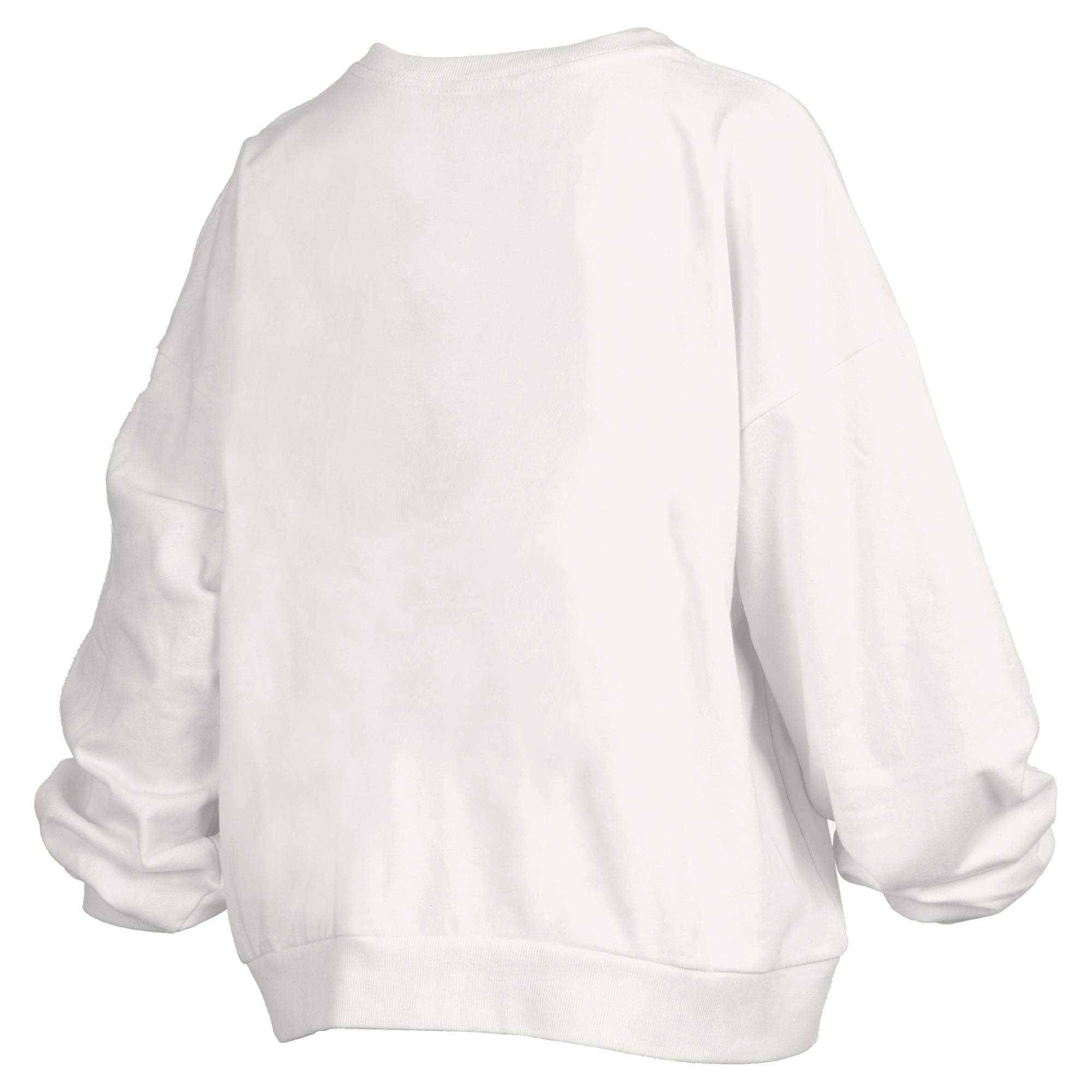Women's Pressbox White UNC Wilmington Seahawks Oversized Janise Arch Over Logo Fleece Sweatshirt