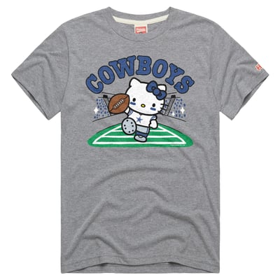 Dallas Cowboys x Hello Kitty Homage Unisex Tri-Blend T-Shirt - Gray