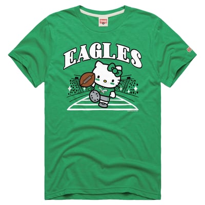 Philadelphia Eagles x Hello Kitty Homage Unisex Tri-Blend T-Shirt - Kelly Green