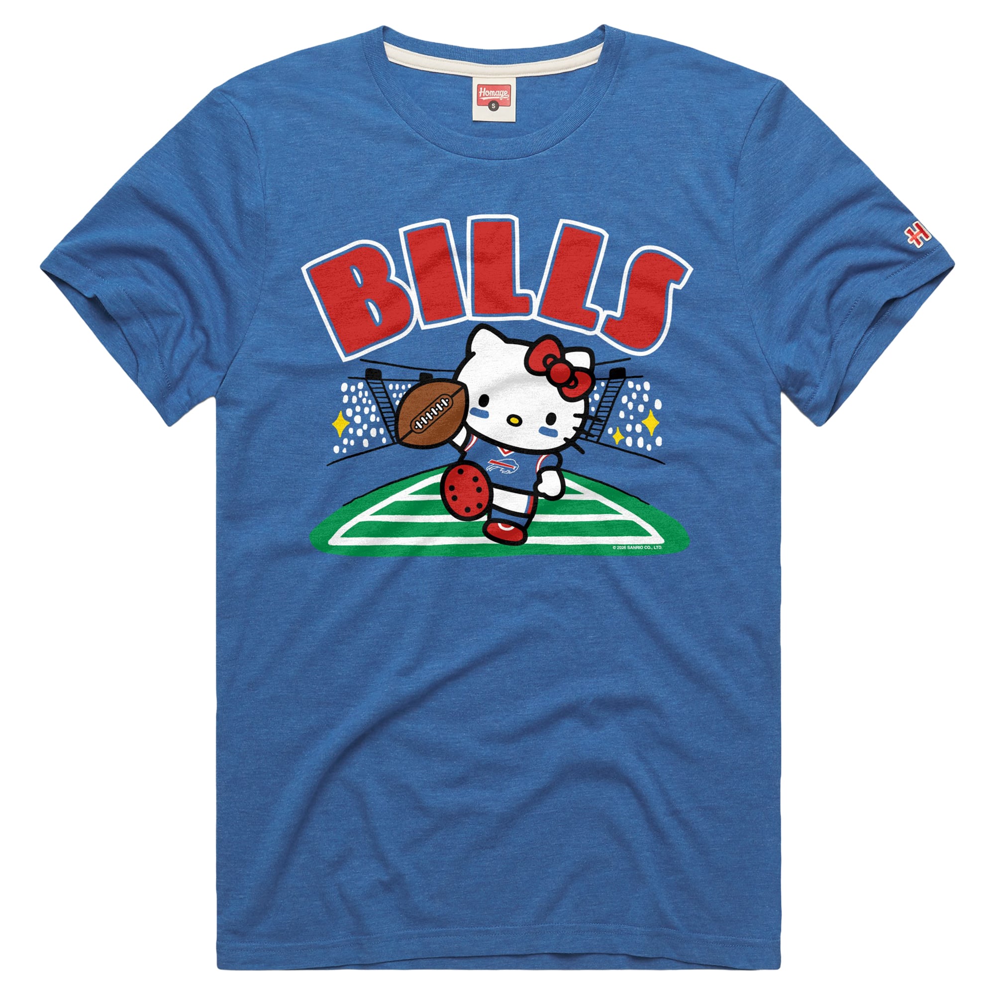 T-shirt unisexe Hommage Royal Buffalo Bills x Hello Kitty en mélange de trois matières