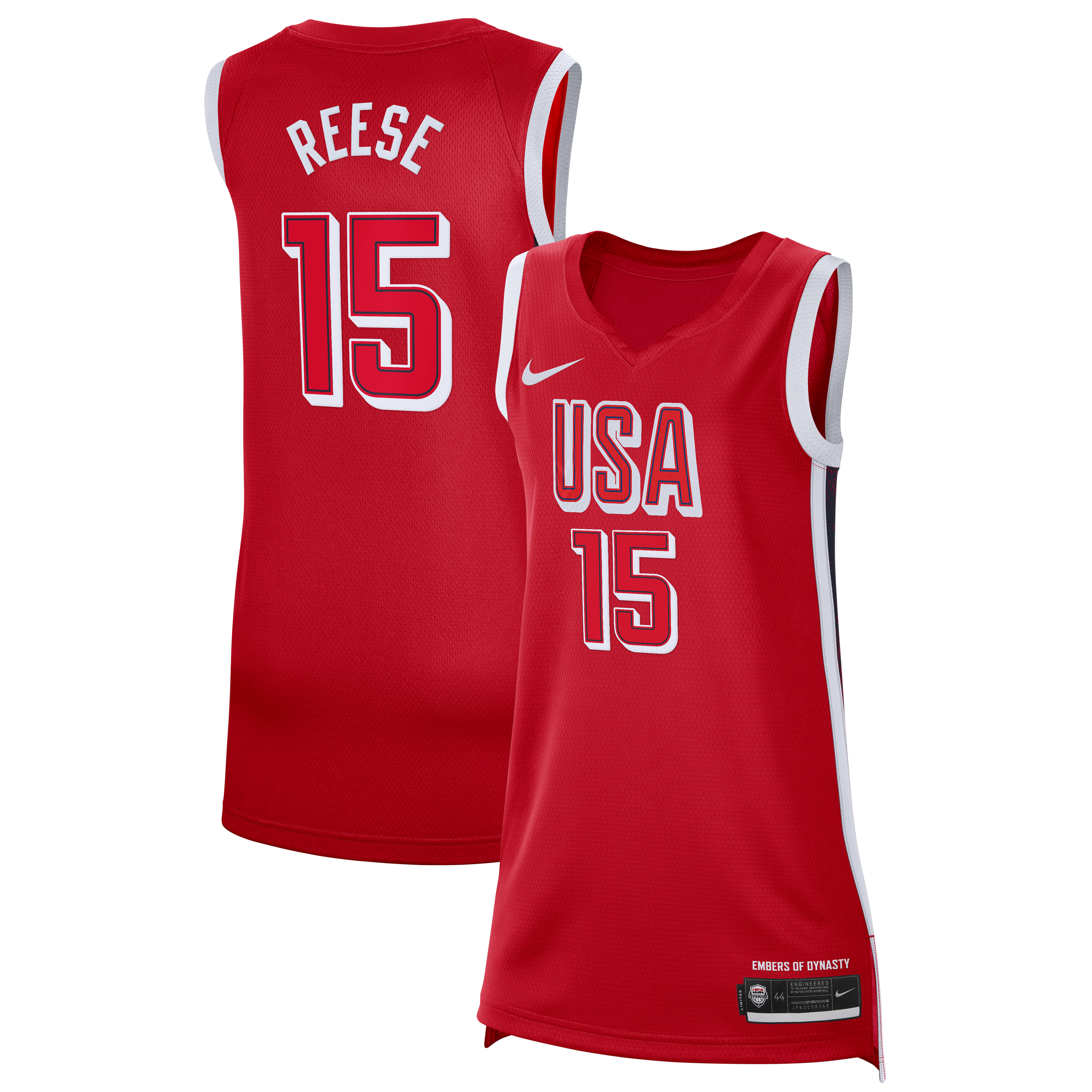Unisex USA Basketball Angel Reese Nike Red 2026 FIBA Women's World Cup ...
