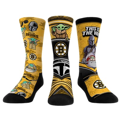  Boston Bruins Rock Em Unisex The Mandalorian 3-Pack Crew Socks