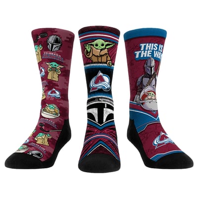  Colorado Avalanche Rock Em Unisex The Mandalorian 3-Pack Crew Socks