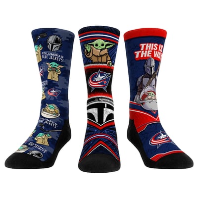  Columbus Blue Jackets Rock Em Unisex The Mandalorian 3-Pack Crew Socks