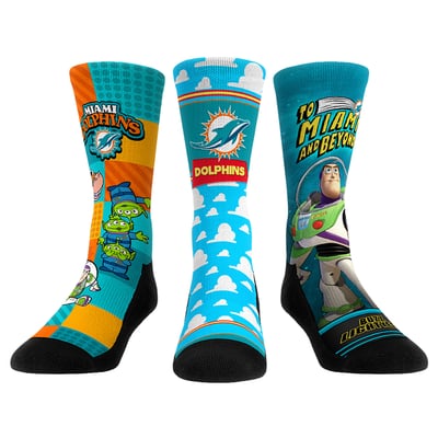  Miami Dolphins Rock Em Unisex Toy Story 3-Pack Crew Socks