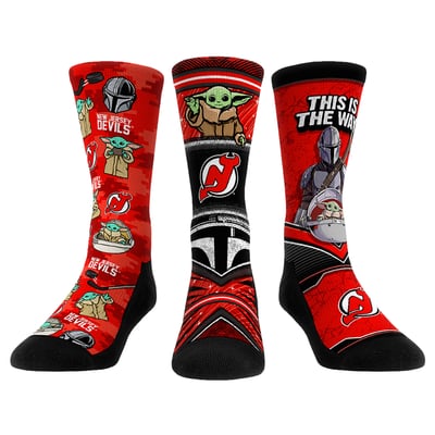  New Jersey Devils Rock Em Unisex The Mandalorian 3-Pack Crew Socks