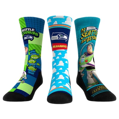  Seattle Seahawks Rock Em Unisex Toy Story 3-Pack Crew Socks